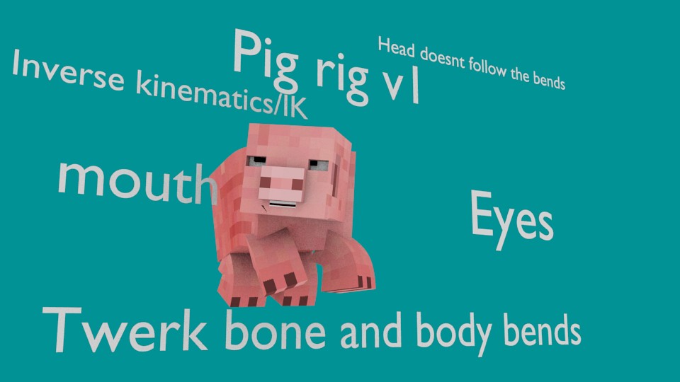 Minecraft Pig rig V1 preview image 1